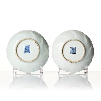 A set of 12 blue and white 'three friends of winter' dishes, Tianqi/Chongzhen, mid 17th century.