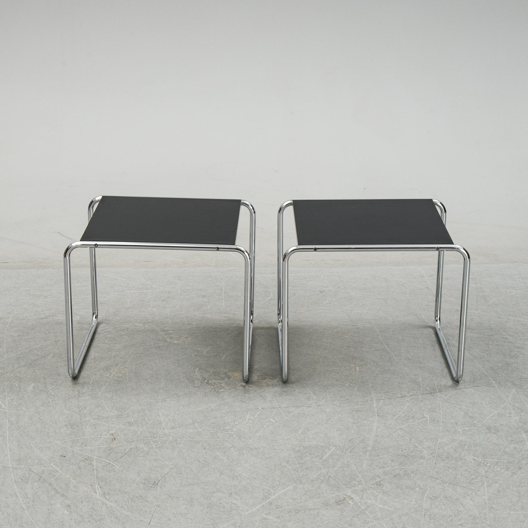 Marcel Breuer, bord "Laccio Low" ett par, Gavina, Italien.