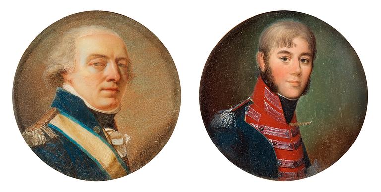 Domenico Bossi, "Johan Fredrik Aminoff" (1756-1842) & "Axel Didrik Reuterskjöld" (1779-1834).