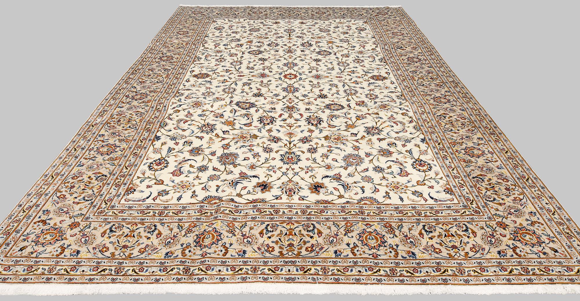 A carpet, Kashan, 362 x 245 cm.