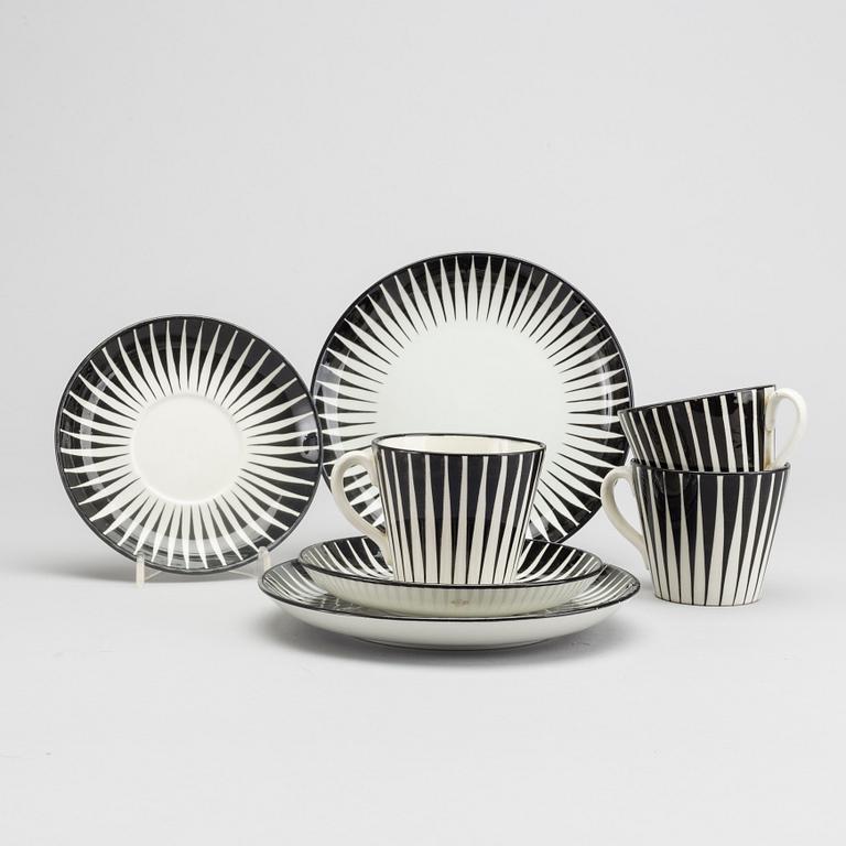 EUGEN TROST, servis 15 dlr  flintgods, "Zebra", Upsala-Ekeby 1900.