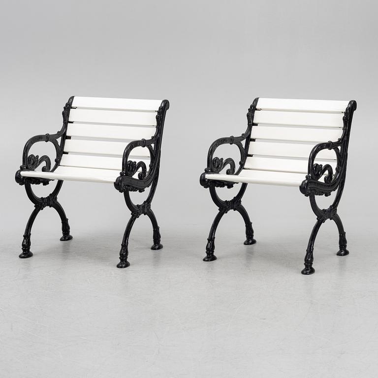 A pair of garden chairs, Byarum, later part of the 20th Century.