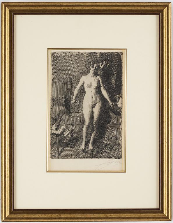 Anders Zorn, etching, 1901, signed in pencil.