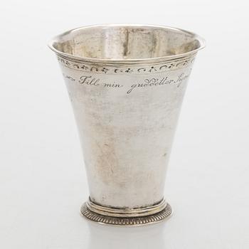 A mid-18th-century silver beaker, maker's mark of Johan Andersson Starin, Stockholm 1746.
