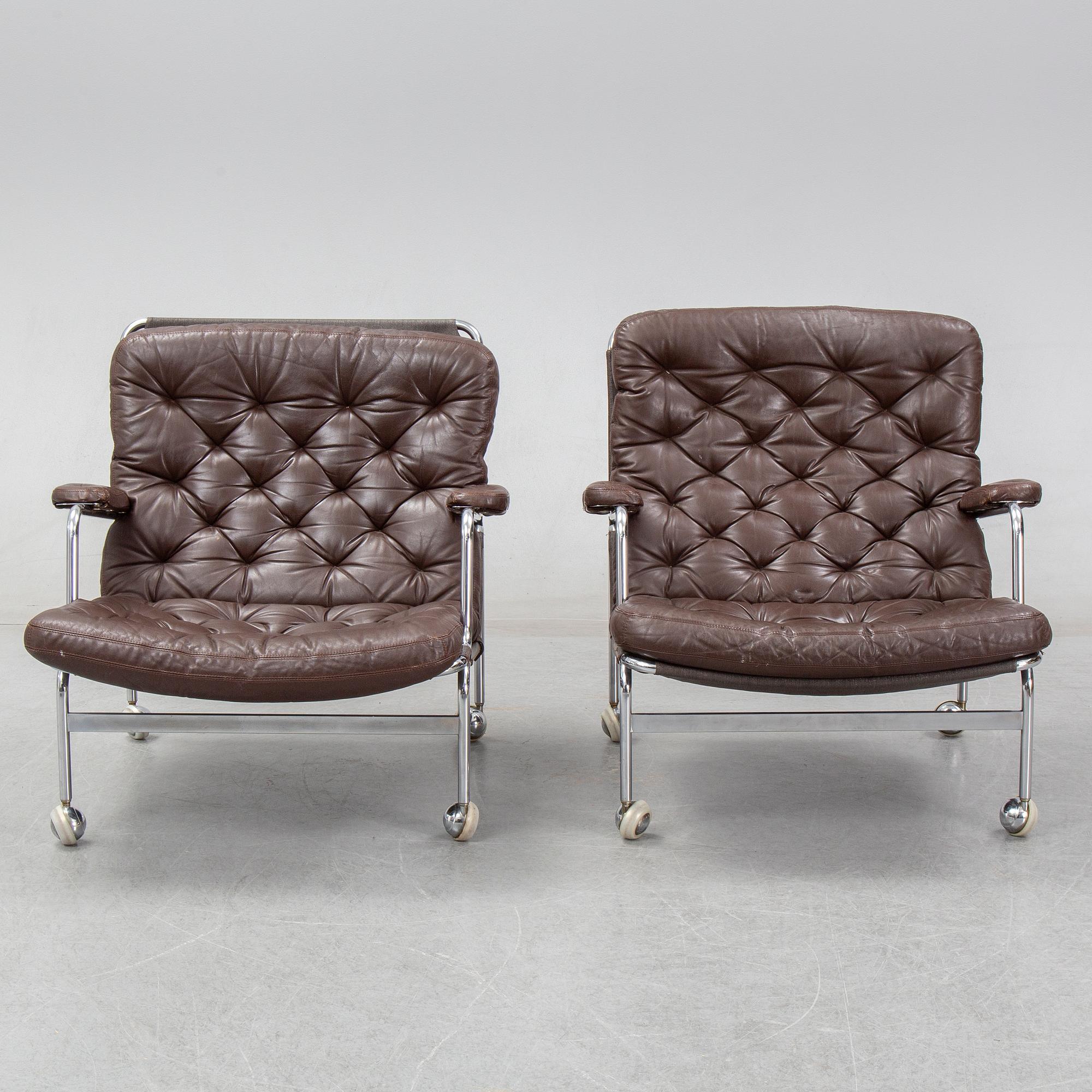 Bruno Mathsson, fåtöljer ett par, Karin 73, Dux, 1900-talets andra hälft.