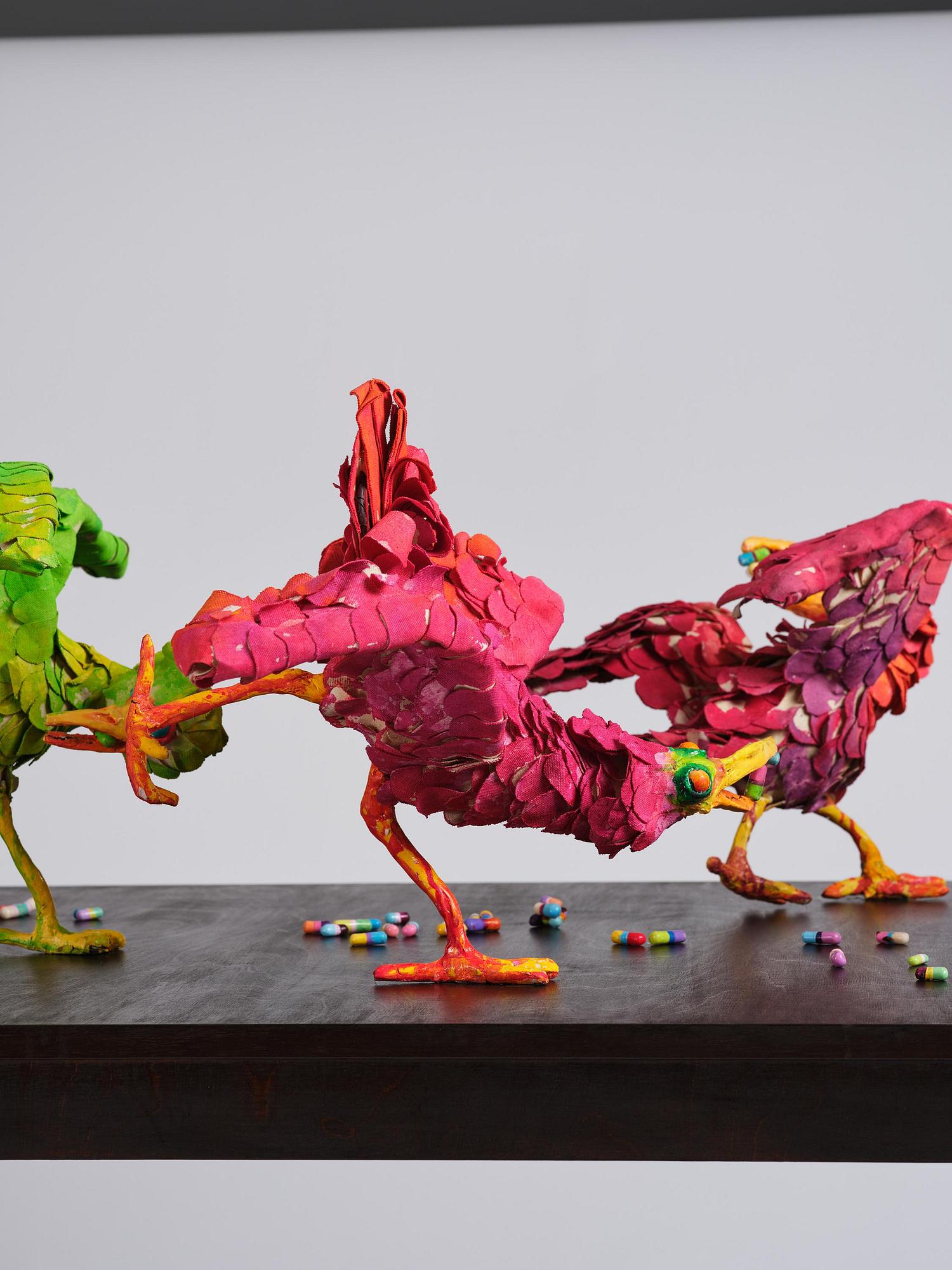 Nathalie Djurberg & Hans Berg, "A Thief Caught in the Act (Flock of Birds)".