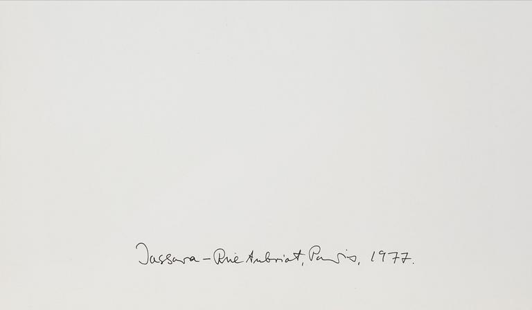 AUTOGRAFBILD, signerad Helmut Newton, daterad 26.5. 1996.