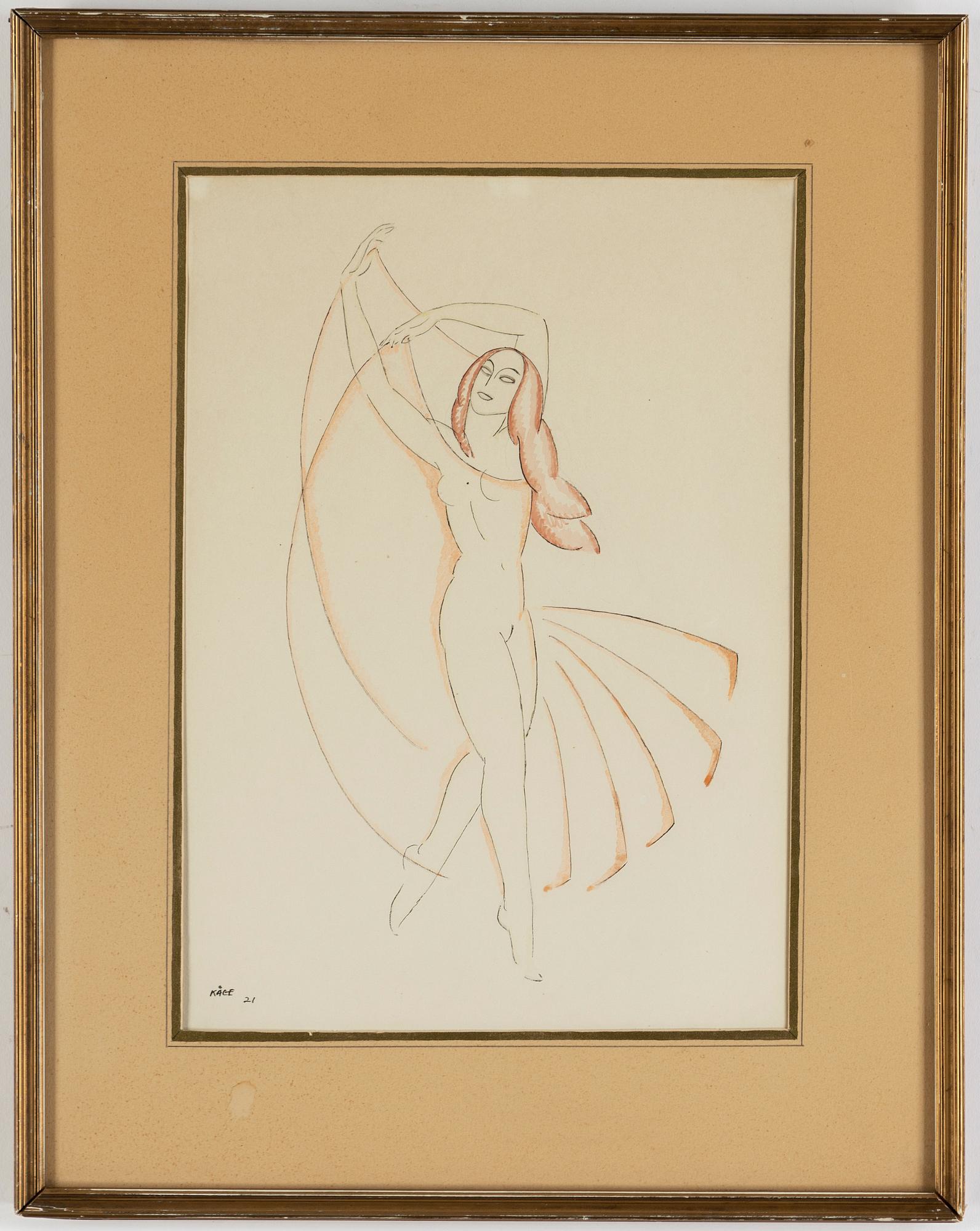 WILHELM KÅGE, mixed media, signd and dated -21.