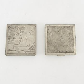 Oscar Antonsson, boxes, 2 pcs, Athena Ystad, 1940s.