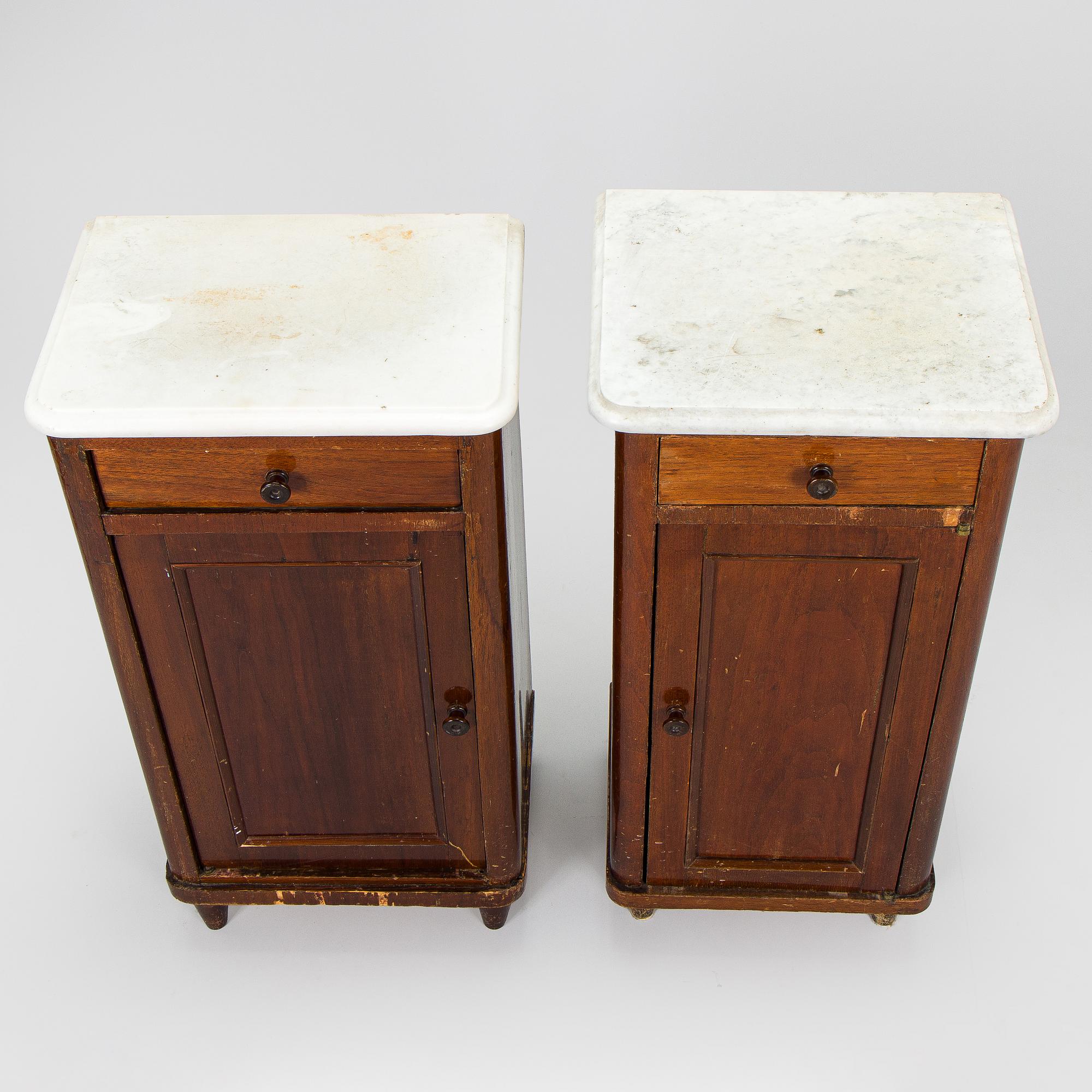 Two bedside tables, early 20th century.