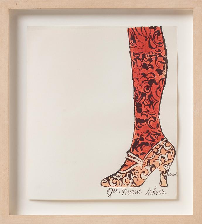 Andy Warhol, Handkolorerad offsetlitografi, cirka 1955.