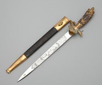 HIRSCHFÄNGER, Tyskland. Med Jägarbataljonens silverbeslag JB 27 25.2.18-25.2.38.