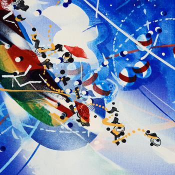 CARL FREDRIK REUTERSWÄRD, watercolor and laquer, on canvas laid on panel, dated 1972.