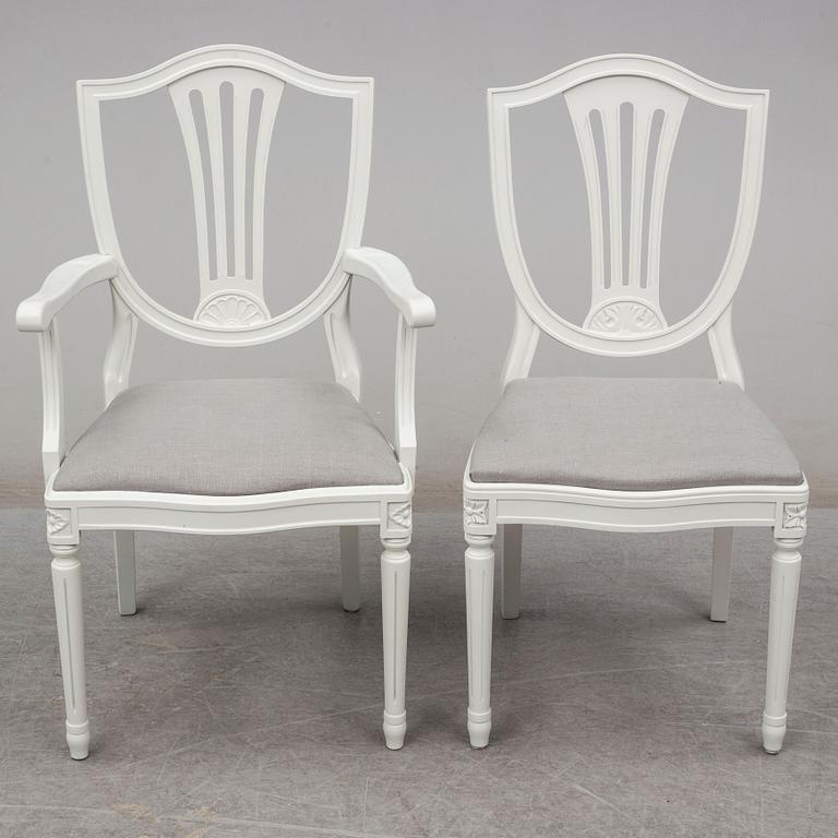 STOLAR, 10 stycken, gustaviansk stil, 1900-talets slut.