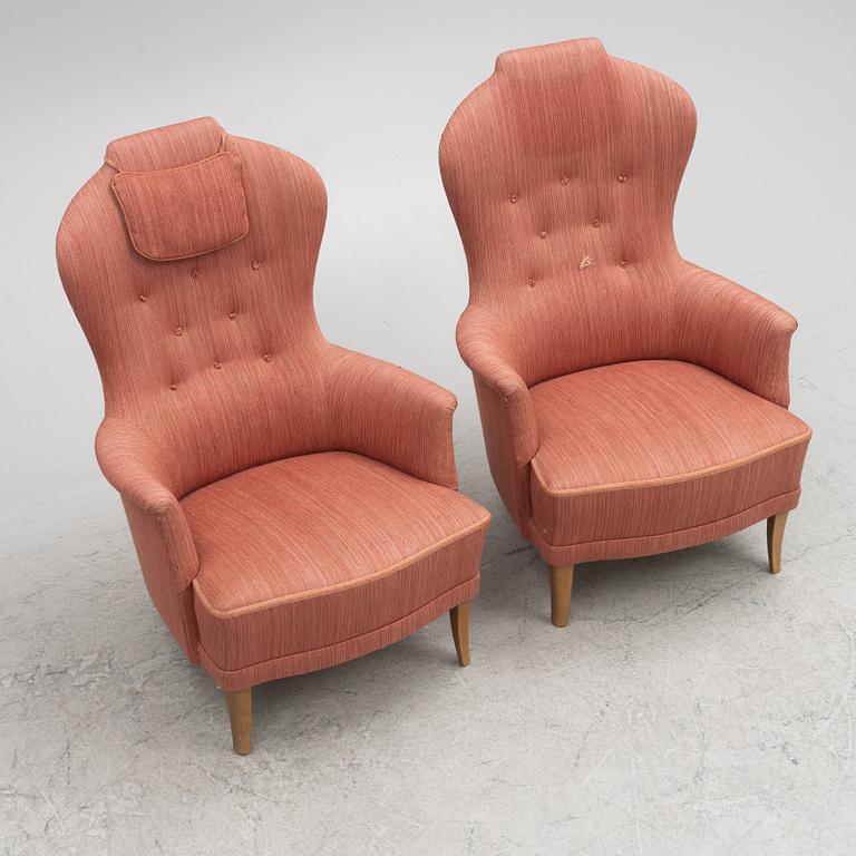 Carl Malmsten, armchairs, a pair, "Farmor", OH Sjögren, late 20th century.