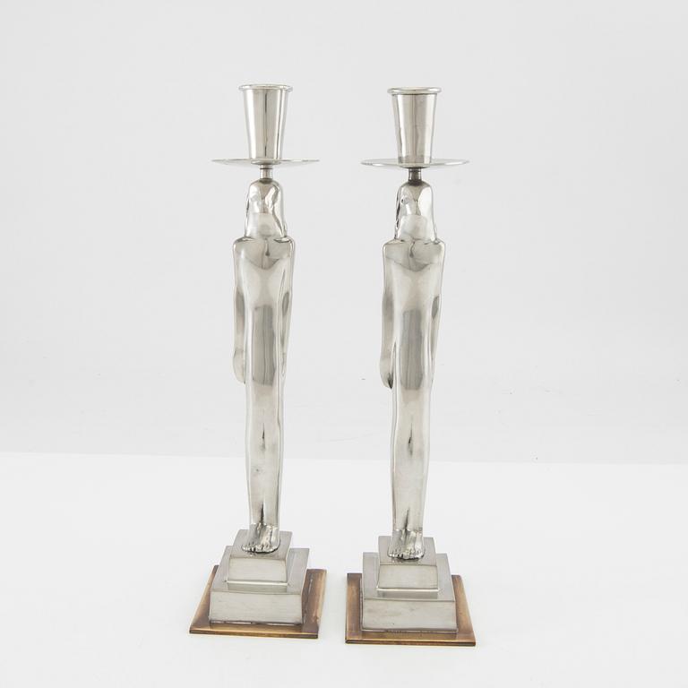 Edvin Öhrström, a pair of, "Egyptian" candlesticks, for Svenskt Tenn, Stockholm 2018.