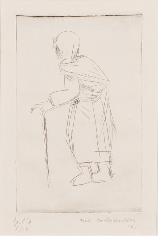 Ina Colliander, etching, signed and dated -61, numbered 5/12.