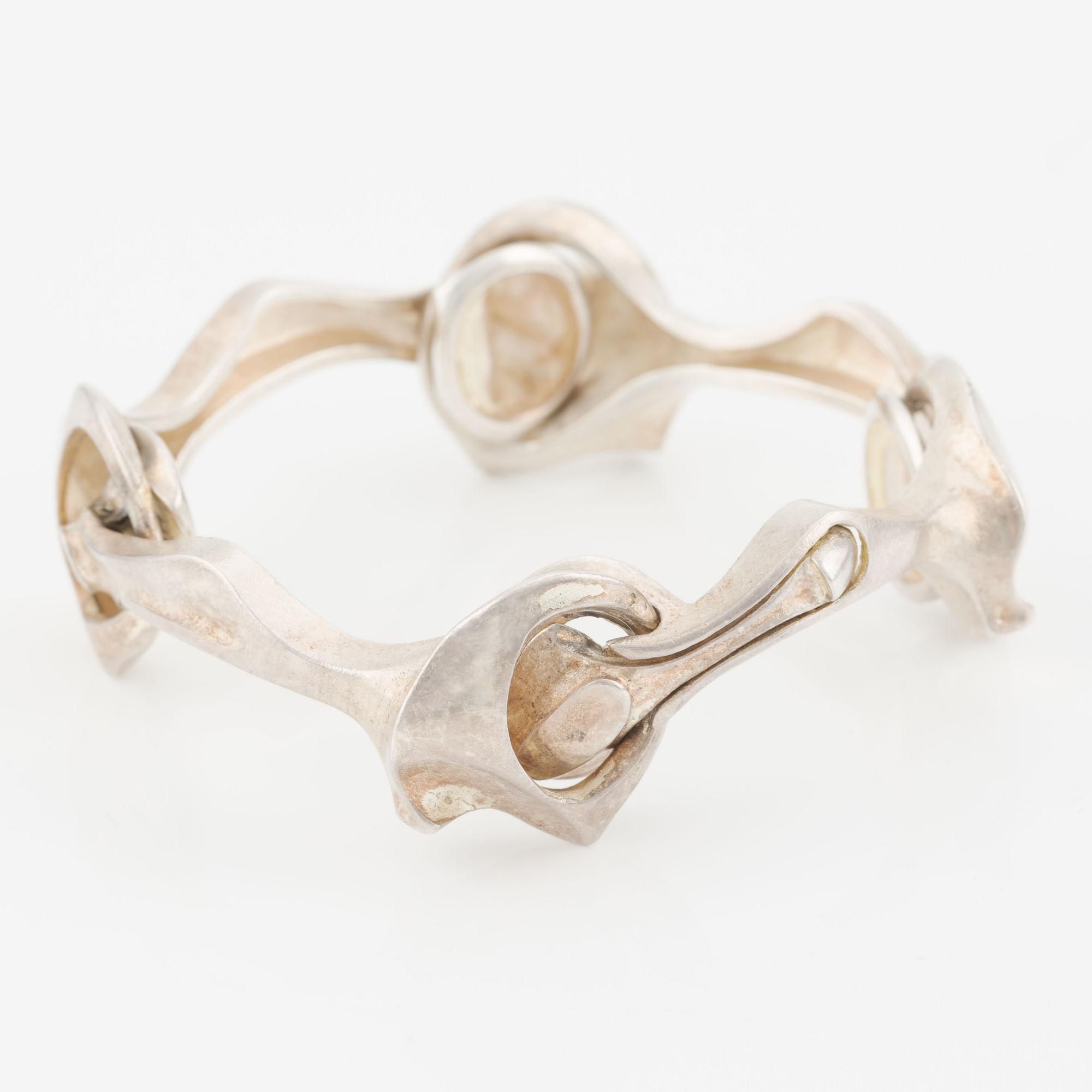 Björn Weckström, bracelet, "Kang's shackles", sterling silver, Lapponia 1974.