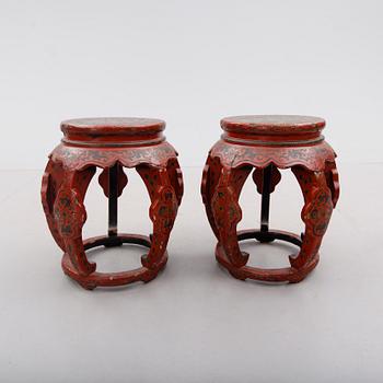 PIEDESTALER, 1 par, ostindiska, 1800-/1900-tal.