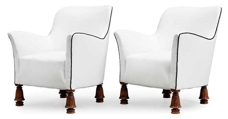 A pair of armchairs, 1930's.