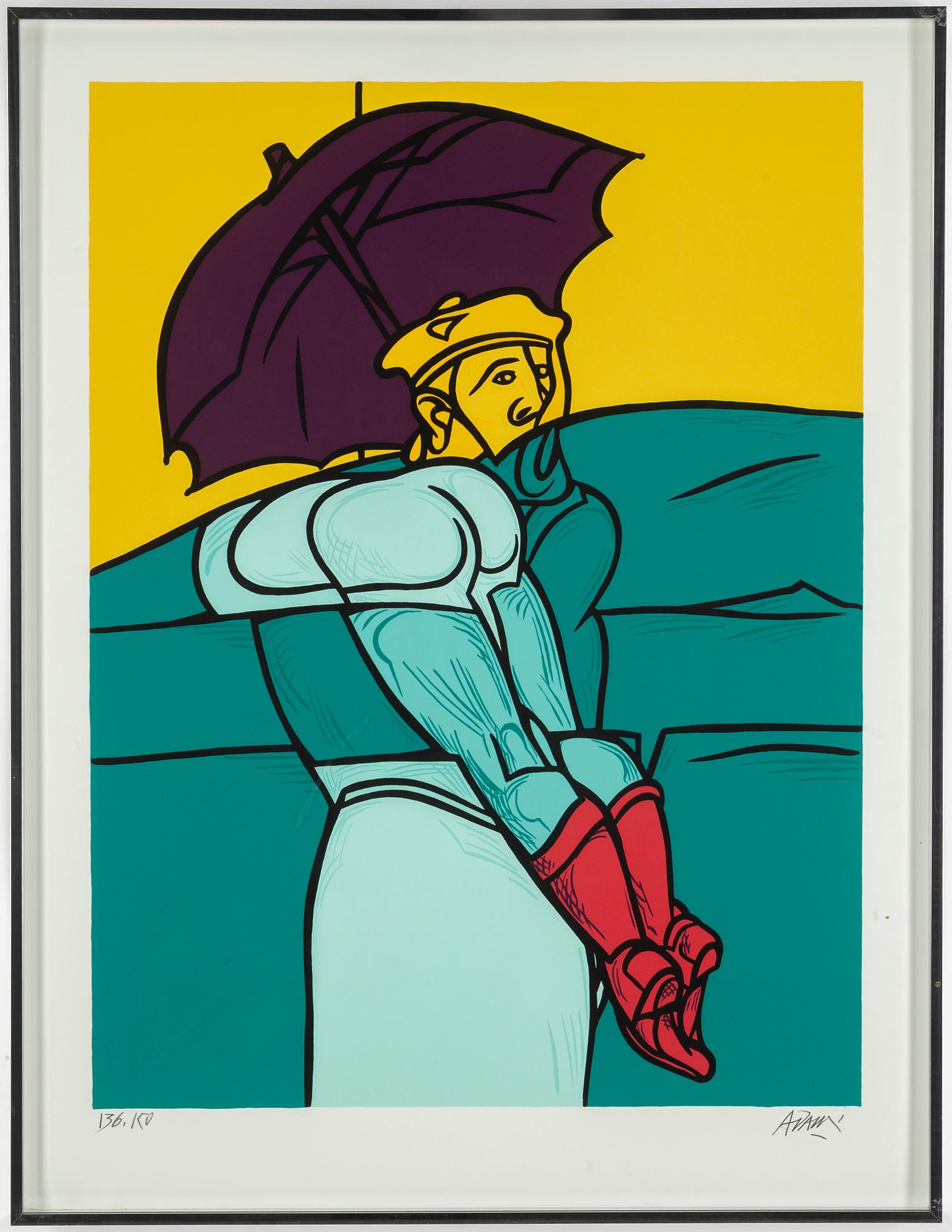 VALERIO ADAMI, silkscreen in colours, signed 136/150.