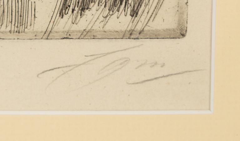 Anders Zorn, etching, 1903, signed in pencil.