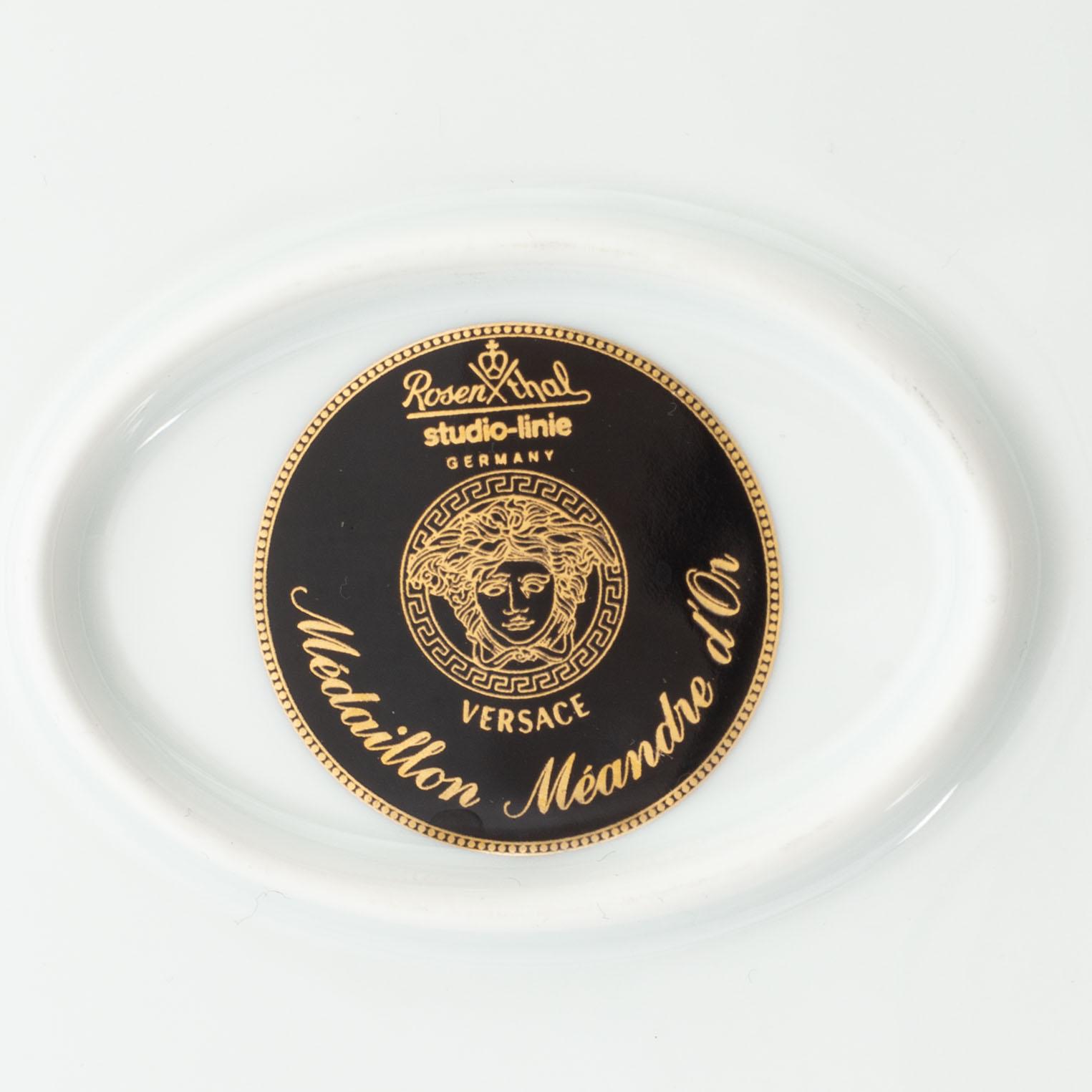 Versace, tableware, 29 pcs, porcelain, "Ikarus Medallion Méandre d'Or", Rosenthal.