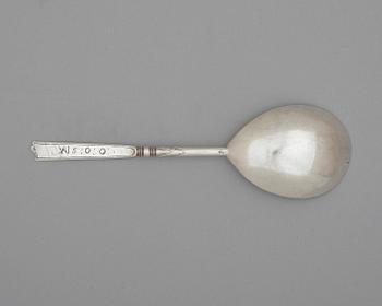 A Scandinavian 17th century silver spoon, unidentified makers mark.