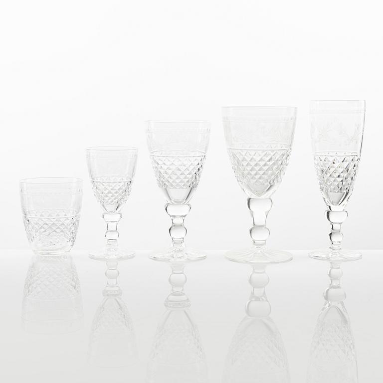 Fritz Kallenberg, glasservis, 74 delar, "Elvira Madigan", Kosta.