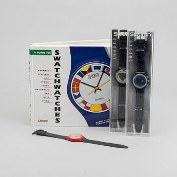 ARMBANDSUR, 3 st, samt en BOK, SWATCH.