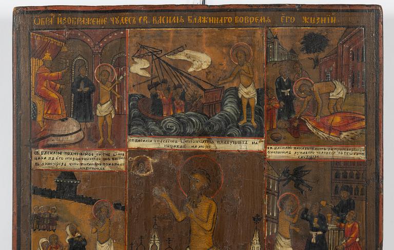 Ikon, Ryssland, 1800-tal, tempera på pannå.