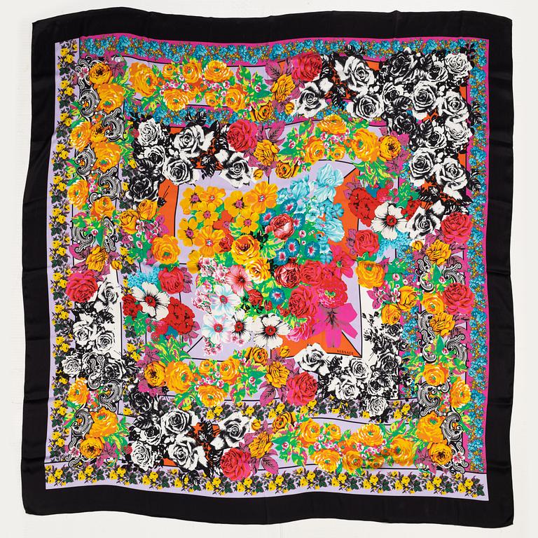 Versace, two silk scarves.