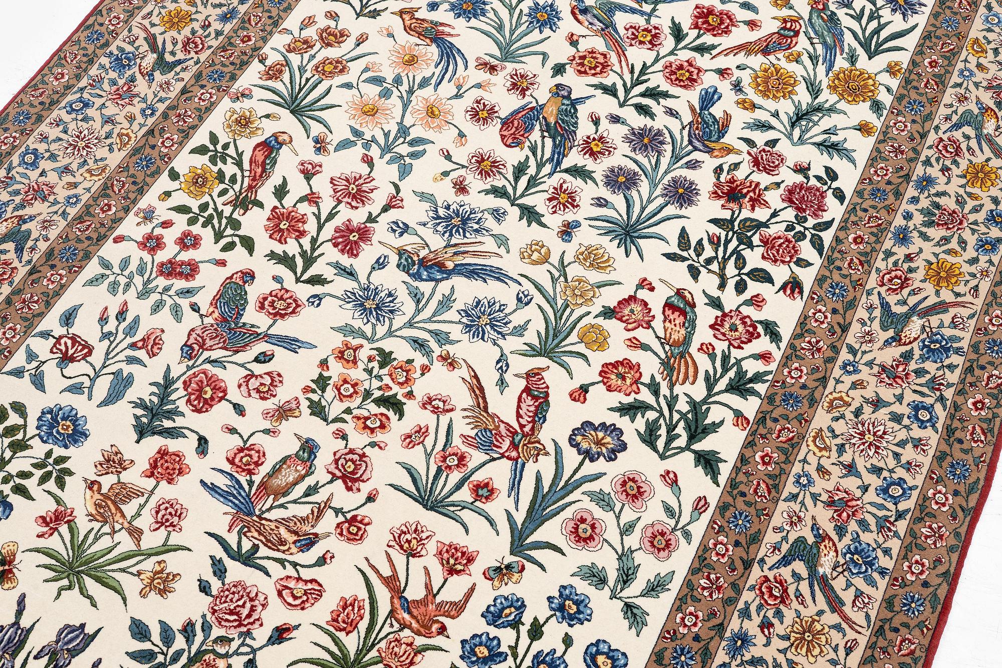 A, 'Golo Bolbol' rug, Isfahan, signed (Mahmoud and Mohammad Reza) Seirafian, c. 230 x 147 cm.