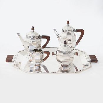 A five-piece silver plated coffee service, Christofle Orfèvrerie Gallia, Paris, France, 1930s.