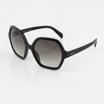 Prada, a pair of black sunglasses.