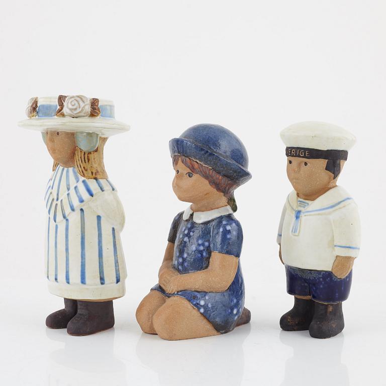 Lisa Larson, figuriner, 9 stycken, Gustavsberg, 1900-talets andra hälft.