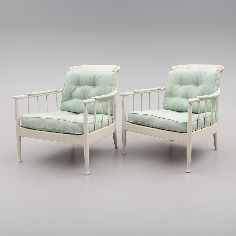 FÅTÖLJER, 1 par, "Skrindan", Kerstin Hörlin Holmquist, 1900-talets andra hälft.