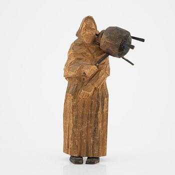 Axel Petersson Döderhultarn, sculpture. Signed. Carved and partly painted wood, height 25 cm.