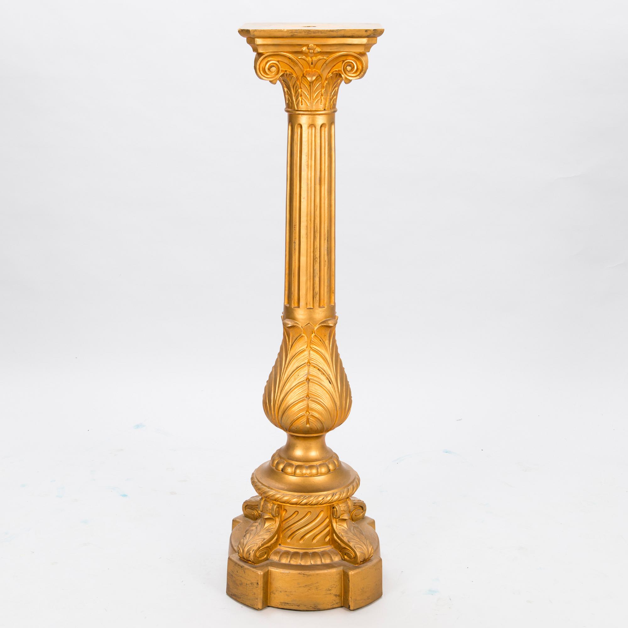 A late 19th Century bronzed ceramic pedestal manufactured by Andstens, Helsinki.