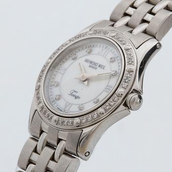 WRISTWATCH, RAYMOND WEIL, Tango collection, stainless steel w 8/8 cut diamonds approximately 0,37 ct, 25 mm.