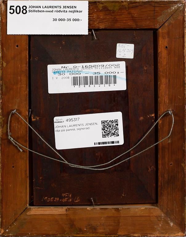 Johan Laurentz Jensen, Stilleben med rödvita nejlikor.