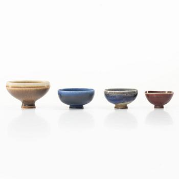 Berndt Friberg, a set oof four stoneware bowls, Gustavsberg Studio, 1960s–70s.