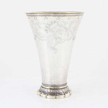 A rococo parcel-gilt silver beaker, mark of Erik Hedenberg, Östhammar 1769.