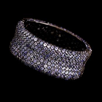 ARMBAND, sterlingsilver, tanzaniter tot ca 80.00 ct.
