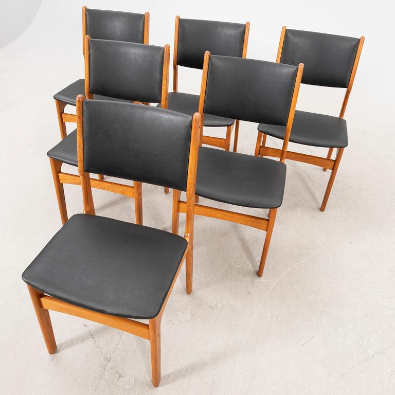 A set of six Danish 1960s teak chairs.