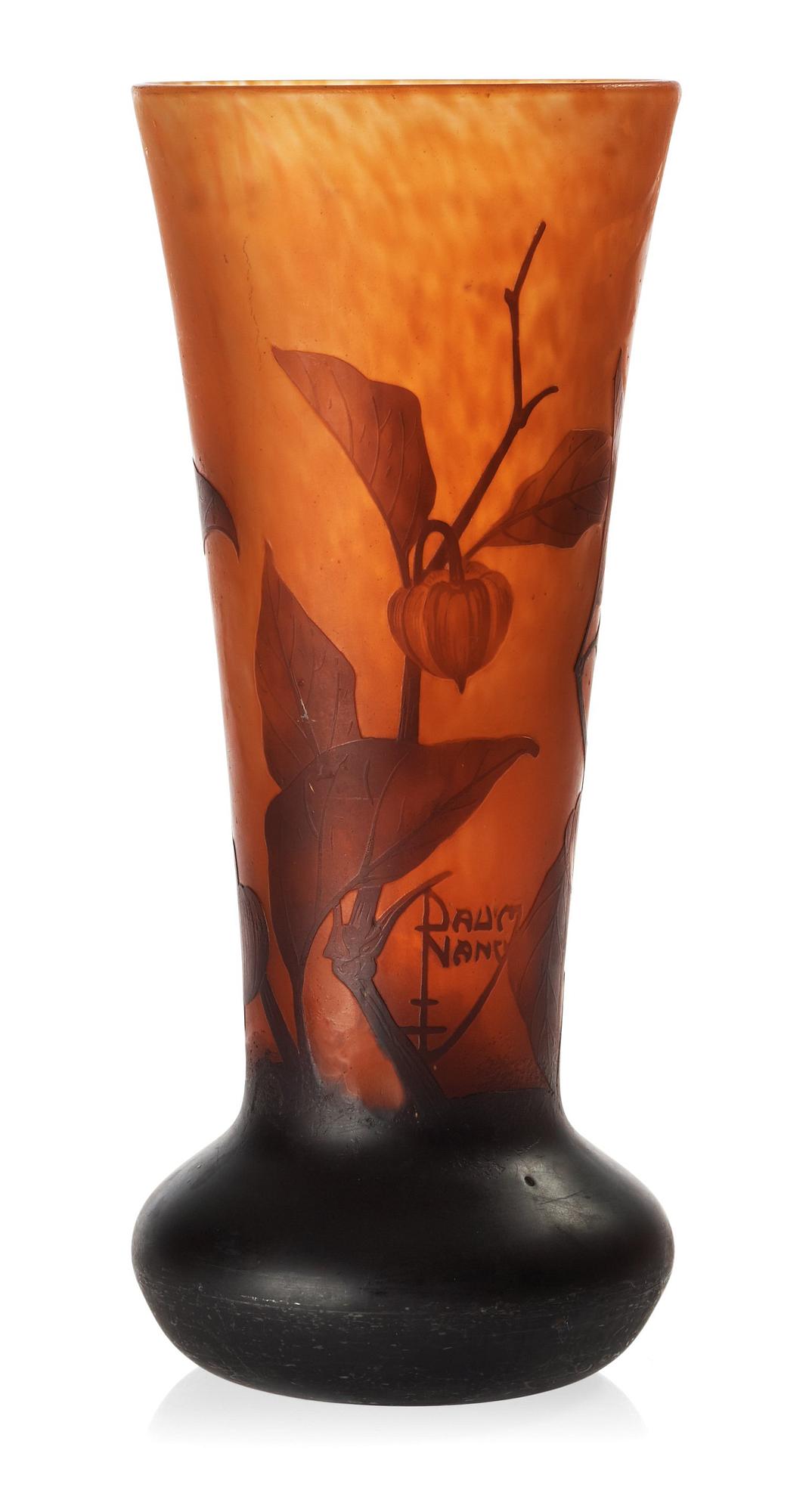 A Daum Art Nouveau cameo glass vase, Nancy, France.