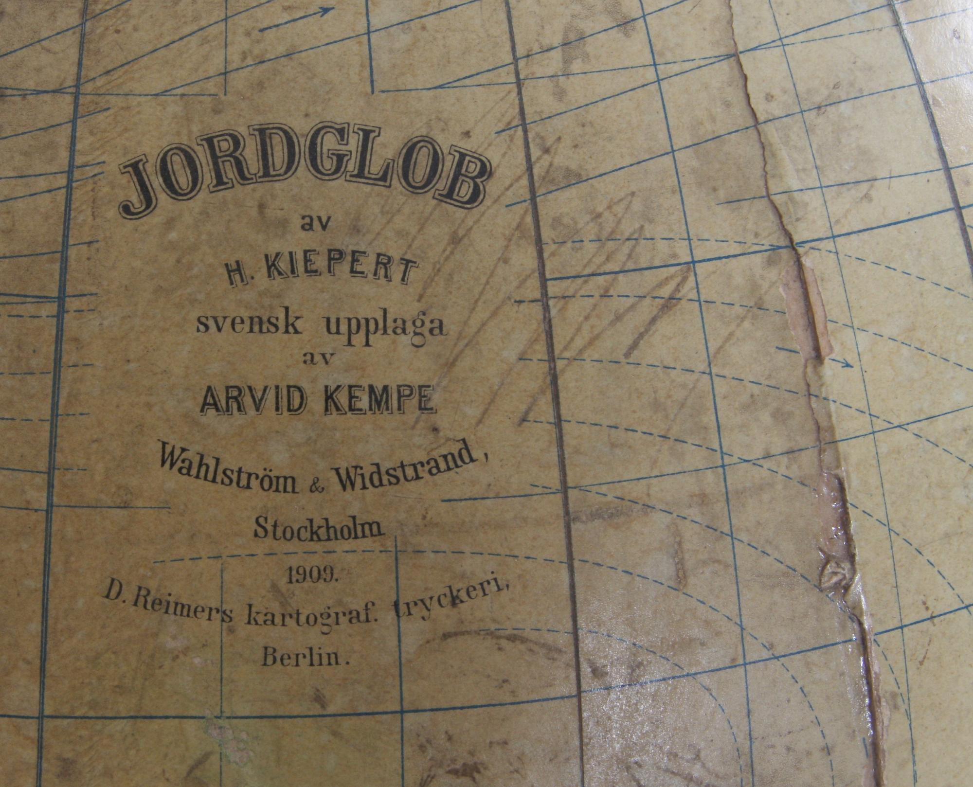 JORDGLOB, Arvid Kempe, 1905.
