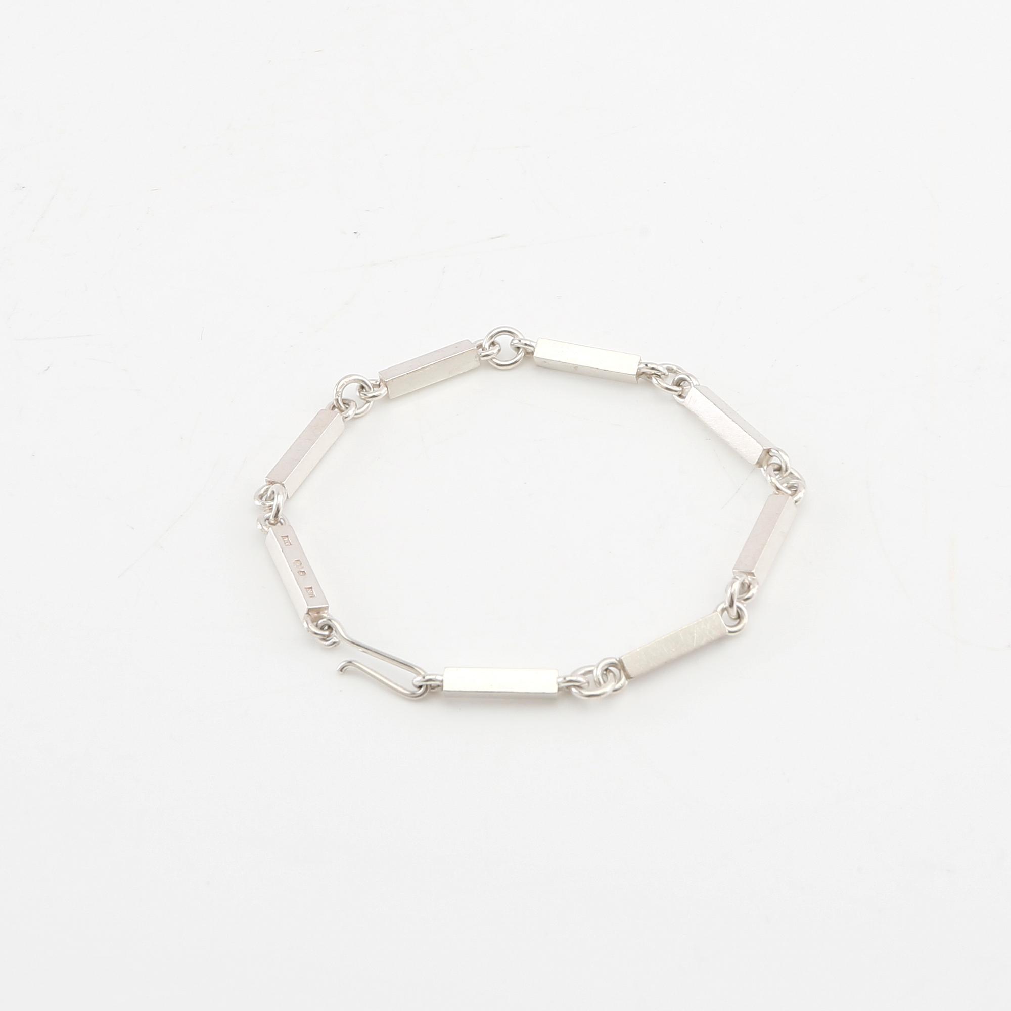 Wiwen Nilsson, armband stavkedja silver, Lund 1939.