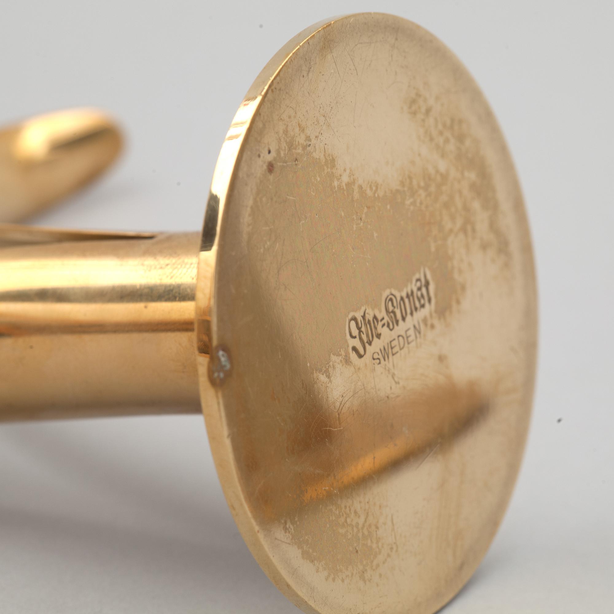 LJUSSTAKAR, 4 st, mässing, "Liljan", Ivar Ålenius Björk för Ystad-Metall.