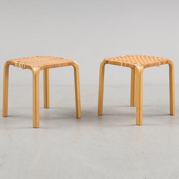 A pair of 1950s / 60s Alvar Aalto Y 61 stools.